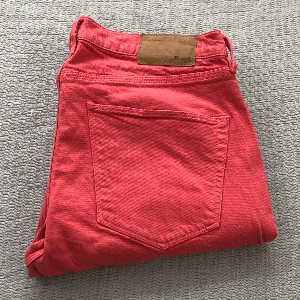 Madewell coral/melon skinny ankle jeans (27)